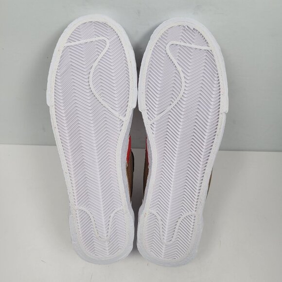 Nike Blazer Low / Sacai Men's Brown & Red Sneakers DD1877-200 US Size 9 NWB - Picture 9 of 10